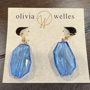 Olivia Welles Gold and Blue Geometric Earrings